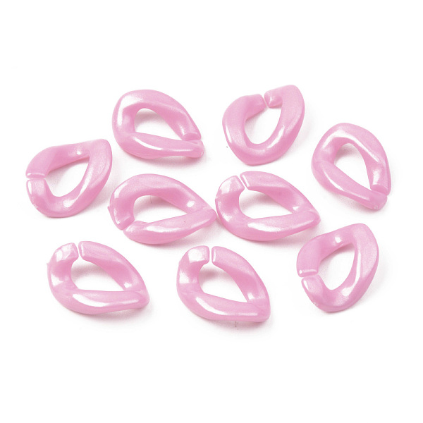 

PandaHall Opaque Acrylic Linking Rings, Quick Link Connectors, For Jewelry Curb Chains Making, Twist, Flamingo, 18.5x13.5x4mm, Inner..., Pink