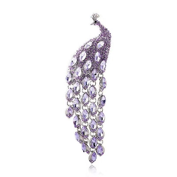 

PandaHall Ethnic Style Peacock Long Tassel Pins, Alloy Rhinestone Brooch for Women's Sweaters Coats Suits, Violet, 140x35mm Alloy+Rhinestone..., Purple