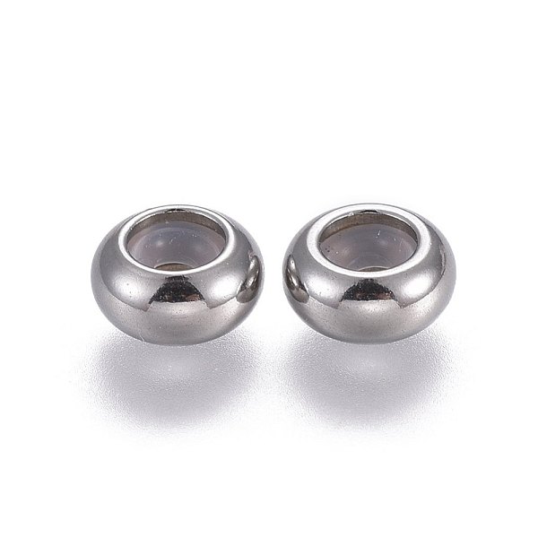 

PandaHall 202 Stainless Steel Spacer Beads, Rondelle, Stainless Steel Color, 8x4mm, Hole: 4.5mm 202 Stainless Steel Rondelle
