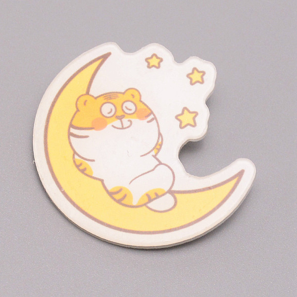 

PandaHall Tiger & Moon Chinese Zodiac Acrylic Brooch, Lapel Pin for Chinese Tiger New Year Gift, White, Yellow, 36x38x7mm Acrylic 12 Chinese...