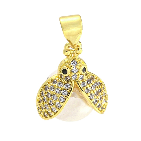 

PandaHall Rack Plating Brass Plastic Pearl Cubic Zirconia Pendants, Long-Lasting Plated, Lead Free & Cadmium Free, Real 18K Gold Plated..., Clear