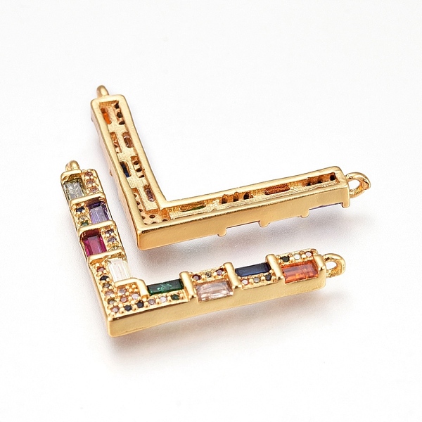 

PandaHall Brass Cubic Zirconia Pendant, V Shape, Colorful, Golden, 20x33.2x3mm, Hole: 1.4mm Brass+Cubic Zirconia Others