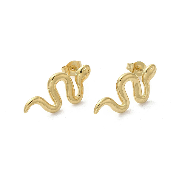 

PandaHall 304 Stainless Steel Snake Stud Earrings for Women, Golden, 11x23mm 304 Stainless Steel Snake