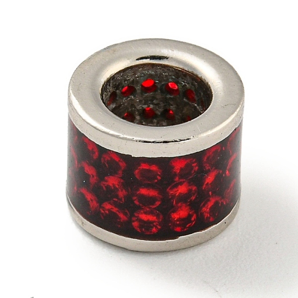 

PandaHall Brass Enamel European Beads, Large Hole Beads, Column, Platinum, Dark Red, 8.5x7mm, Hole: 5mm Brass+Enamel Column