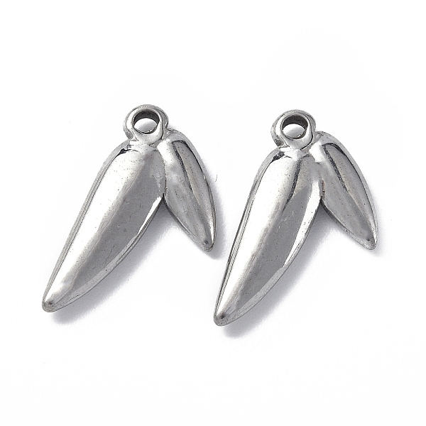 

PandaHall 304 Stainless Steel Pendants, Leaf Charm, Stainless Steel Color, 18.5x10.5x2.8mm, Hole: 1.2mm 304 Stainless Steel Leaf