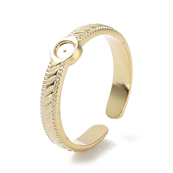 

PandaHall 304 Stainless Steel Open Cuff Ring Findings, Bezel Cup Ring Settings, Flat Round, Real 18K Gold Plated, Inner Diameter: 17mm, Tray...