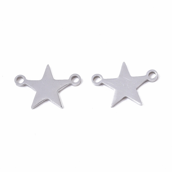 

PandaHall 201 Stainless Steel Links connectors, Laser Cut, Star, Stainless Steel Color, 10.5x15x1mm, Hole: 1.6mm 201 Stainless Steel Star
