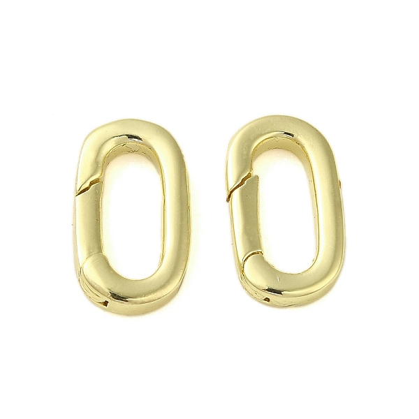 

PandaHall Brass Spring Gate Rings, Oval, Golden, 14x8x2.5mm Brass