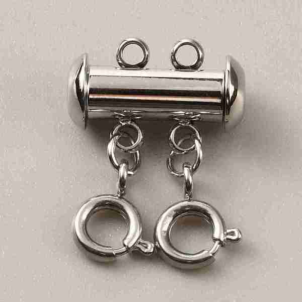 

PandaHall 304 Stainless Steel Slide Lock Clasps, Peyote Clasps, with Spring Clasps and Loops, Tube, for Jewelry Making, Stainless Steel...