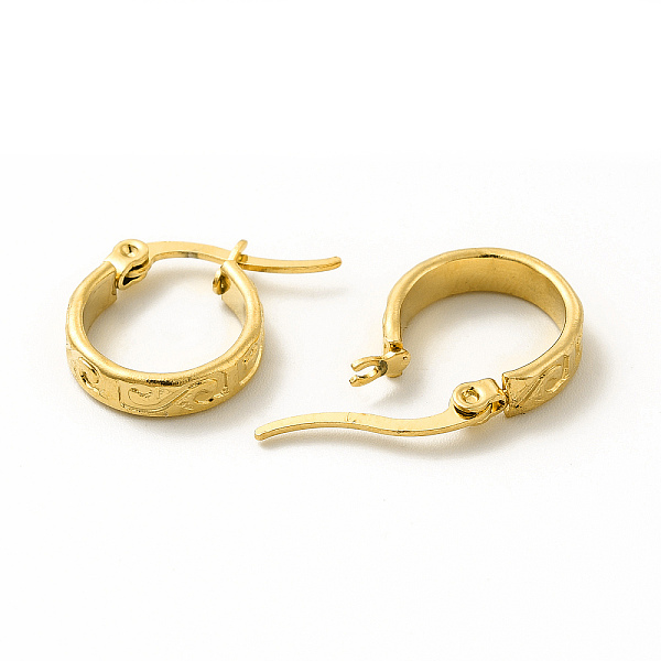 

PandaHall 201 Stainless Steel Grooved Spiral Hoop Earrings with 304 Stainless Steel Pins for Women, Golden, 27x29x2mm, Pin: 0.6x1mm 201...