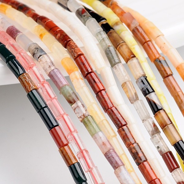 

PandaHall Tube Natural & Synthetic Mixed Gemstone Bead Strands, 4x2mm, Hole: 1mm, about 96pcs/strand, 15.74 inch Mixed Stone Tube