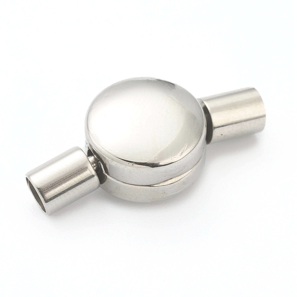 

PandaHall 304 Stainless Steel European Style Clasps, Curved Flat Round, Stainless Steel Color, 20x10x6.5mm, Hole: 3mm 304 Stainless Steel...