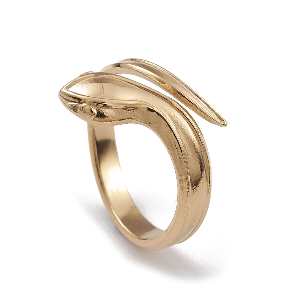 

PandaHall Ion Plating(IP) 304 Stainless Steel Snake Open Cuff Rings for Women, Real 14K Gold Plated, US Size 7 1/4(17.5mm) 304 Stainless...