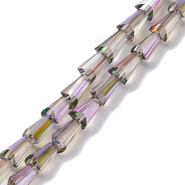 Transparentes perles de verre de galvanoplastie brins