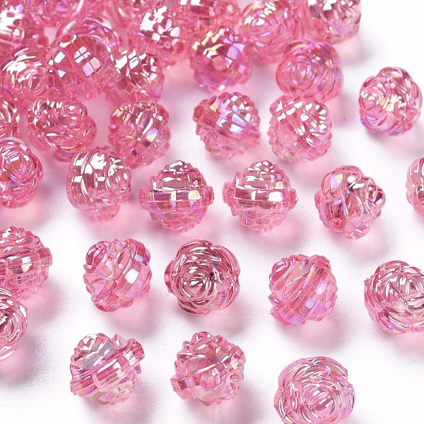 

PandaHall Transparent Acrylic Beads, AB Color, Flower, Hot Pink, 11.5x11.5mm, Hole: 1.8mm, about 780pcs/500g Acrylic Flower