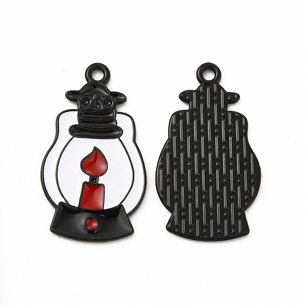 

PandaHall Rack Plating Alloy Enamel Pendants, Cadmium Free & Nickel Free & Lead Free, Halloween Theme, Paraffin Lamp Charm, Electrophoresis..., Red