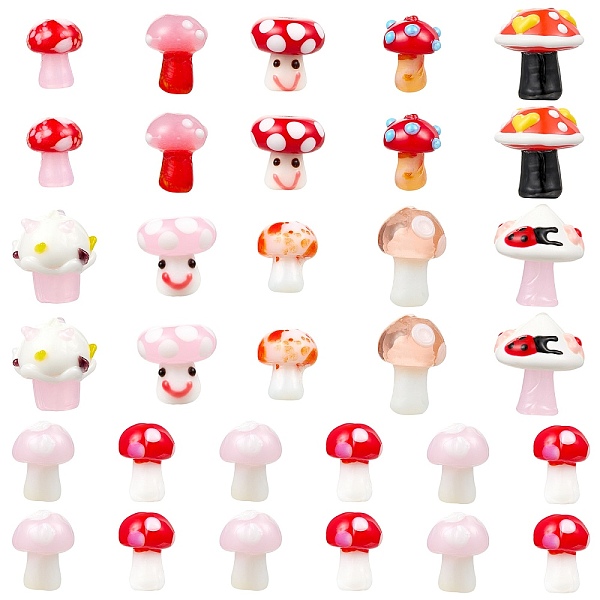 32Pcs Handmade Lampwork Beads