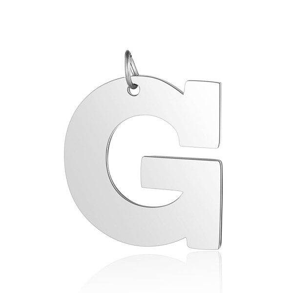 

PandaHall 201 Stainless Steel Pendants, Letter, Stainless Steel Color, Letter.G, 30.5x29x1.5mm, Hole: 4.5mm 201 Stainless Steel Letter G