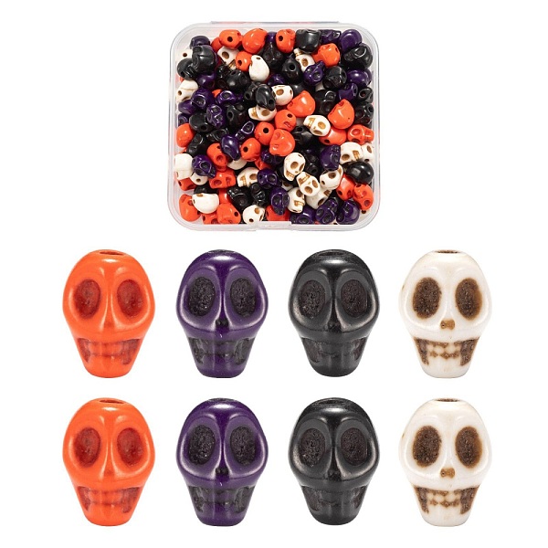 

PandaHall 200Pcs 4 Colors Dyed Synthetic Turquoise Beads Strands, Skull, Mixed Color, 8x6x7mm, Hole: 1mm, 50Pcs/Color Synthetic Turquoise..., Multicolor