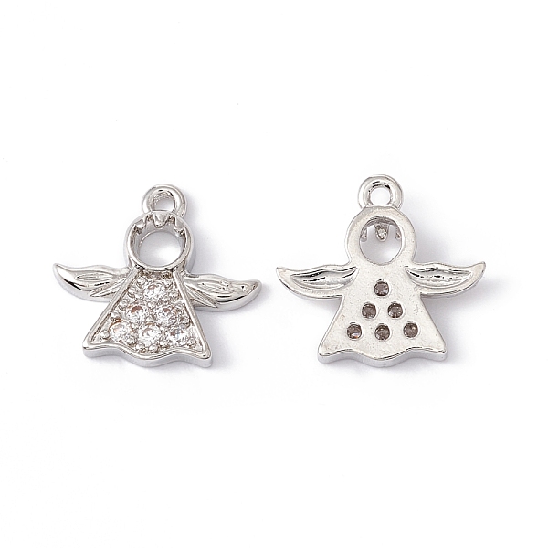 

PandaHall Rack Plating Brass Micro Pave Clear Cubic Zirconia Charms, Long-Lasting Plated, Cadmium Free & Lead Free, Angel Charms, Platinum...