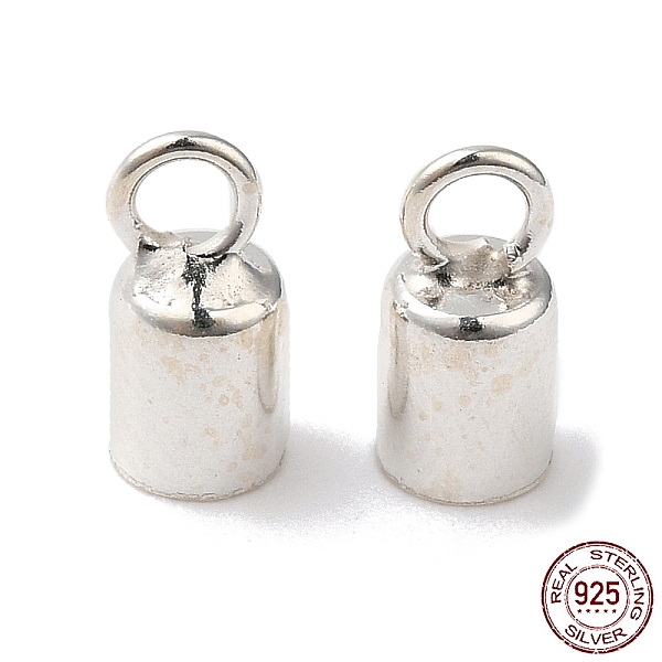 

PandaHall 925 Sterling Silver Cord Ends, End Caps, Column, Silver, 7.5x3.5mm, Hole: 1.8mm, Inner Diameter: 3mm Sterling Silver Column