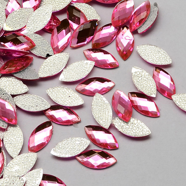 

PandaHall Transparent Faceted Horse Eye Acrylic Hotfix Rhinestone Flat Back Cabochons for Garment Design, Pink, 5x10x2mm, about 5000pcs/bag...