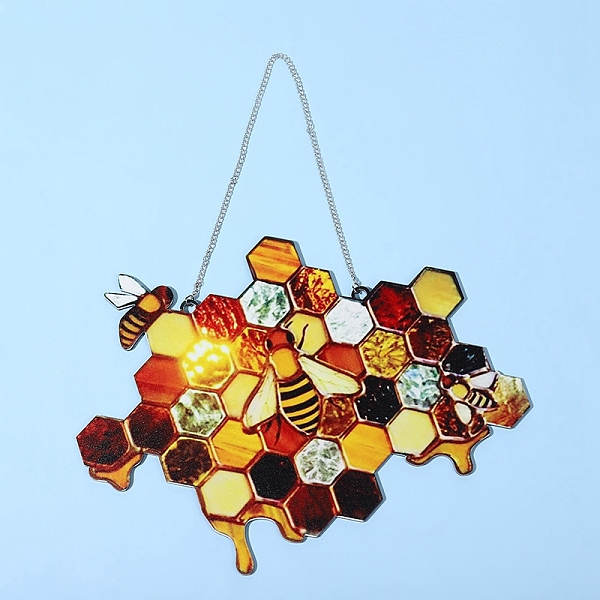 

PandaHall Acrylic Honeycomb Pendant Decorations, for Home Room Wall Hanging Decoration, Red, 156x165mm Acrylic Others Red