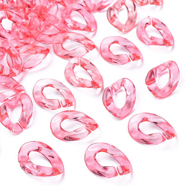 

PandaHall Transparent Acrylic Linking Rings, Quick Link Connectors, for Cable Chains Making, Twisted Oval, Crimson, 23.5x16.5x4.5mm, Inner..., Pink