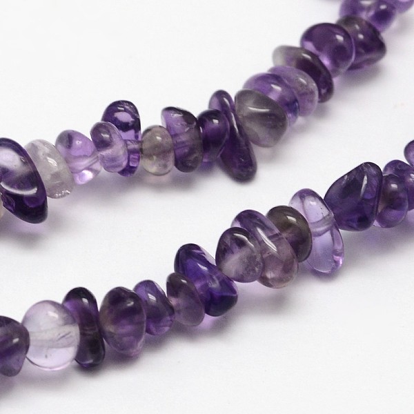 

PandaHall Chips Natural Amethyst Beads Strands, 3~8x3~12x3~5mm, Hole: 1mm, about 32 inch Amethyst Chip