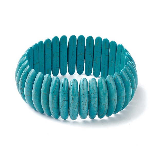 

PandaHall Synthetic Turquoise Oval Beaded Stretch Bracelets, Tile Bracelet, Medium Turquoise, Inner Diameter: 2-1/4 inch(5.6cm) Synthetic...
