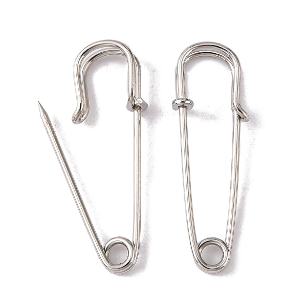 

PandaHall Iron Kilt Pins Brooch clasps jewelry findings, Platinum, 40x13mm, pin: 1.5mm Iron