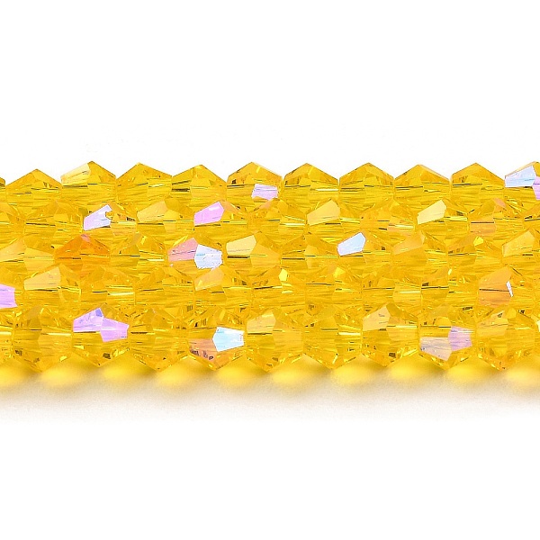 Transparentes perles de verre de galvanoplastie brins