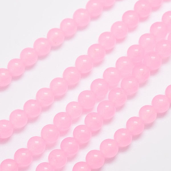 

PandaHall Natural & Dyed Malaysia Jade Bead Strands, Round, Pink, 6mm, Hole: 0.8mm, about 64pcs/strand, 15 inch Malaysia Jade Round Pink