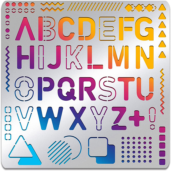 

PandaHall BENECREAT 6x6inch Bauhaus Letter Stainless Steel Template, Letters Circles Triangles Symbols Metal Drawing Stencil for Wood...