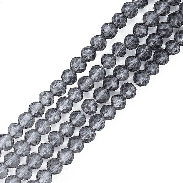 

PandaHall Transparent Glass Beads Strands, Segmented Multi-color Beads, Faceted Round, Gray, 2mm, Hole: 0.6mm, about 194~199pcs/strand...