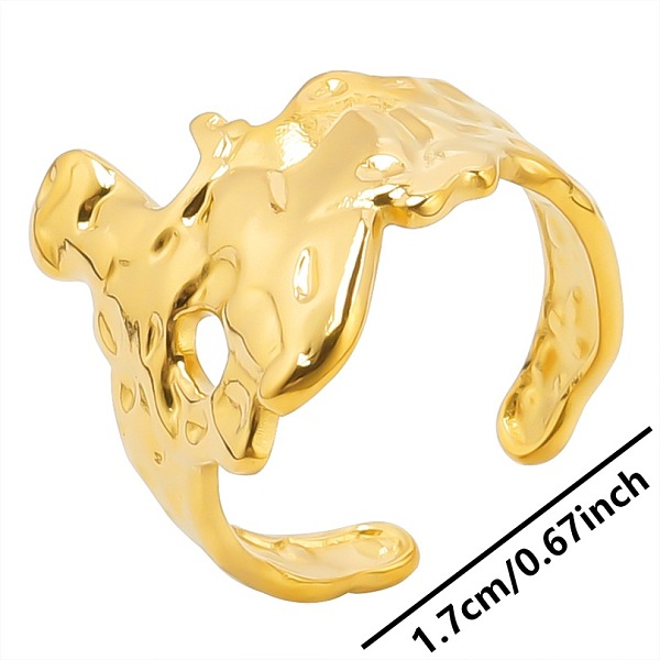 

PandaHall Irregular 304 Stainless Steel Cuff Rings, Wide Band Open Rings Stainless Steel