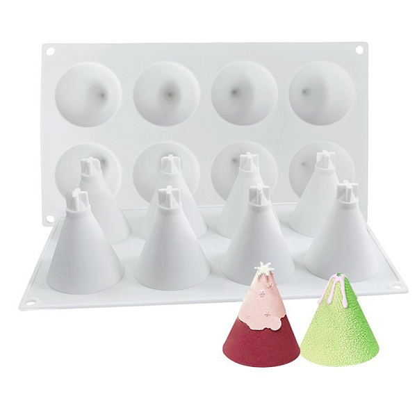 

PandaHall Cone DIY Candle Silicone Molds, for Scented Candle Making, 8 Cavities, White, 29.5x17x7.3cm, Hole: 7mm, Inner Diameter: 5.9x7.1cm...
