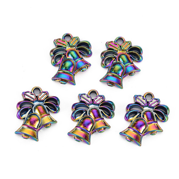 

PandaHall Rainbow Color Alloy Pendants, Cadmium Free & Nickel Free & Lead Free, Christmas Bell, 18x13.5x2mm, Hole: 1.8mm Alloy Bell