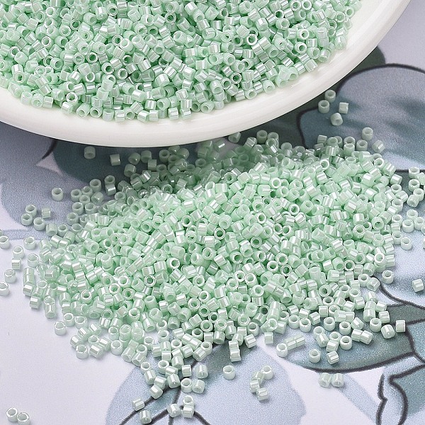 

PandaHall MIYUKI Delica Beads, Cylinder, Japanese Seed Beads, 11/0, (DB1536) Opaque Light Mint Ceylon, 1.3x1.6mm, Hole: 0.8mm, about..., Green