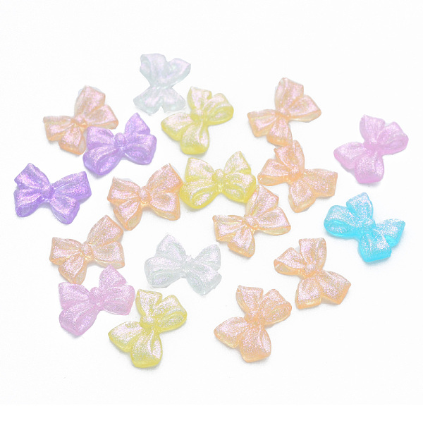 

PandaHall Resin Cabochons, with Glitter Powder, Bowknot, Mixed Color, 8x11x2.5mm Resin Bowknot Multicolor
