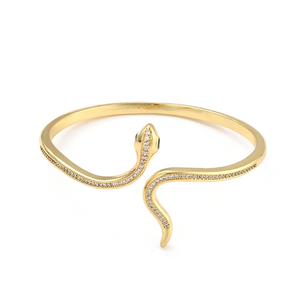 

PandaHall Green Cubic Zirconia Snake Wrap Cuff Bangle, Brass Open Bangle for Women, Lead Free & Cadmium Free, Real 18K Gold Plated, Inner...