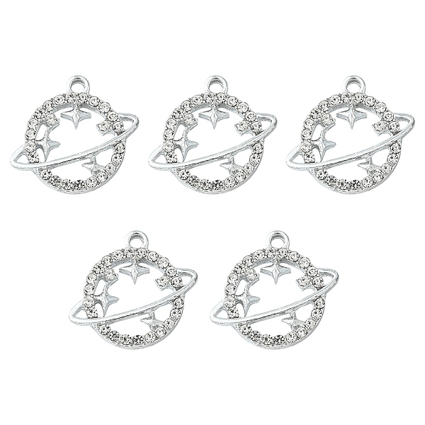 

PandaHall Alloy Rhinestone Pendants, Platinum Tone Planet Charms, Crystal, 20.5x23x3mm, Hole: 2.3mm Alloy+Rhinestone Planet Clear