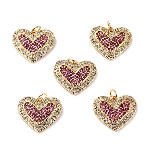 

PandaHall Brass Micro Pave Cubic Zirconia Pendants, Long-Lasting Plated, Cadmium Free & Lead Free, Heart, Real 18K Gold Plated, 17x20.5x3mm..., Multicolor