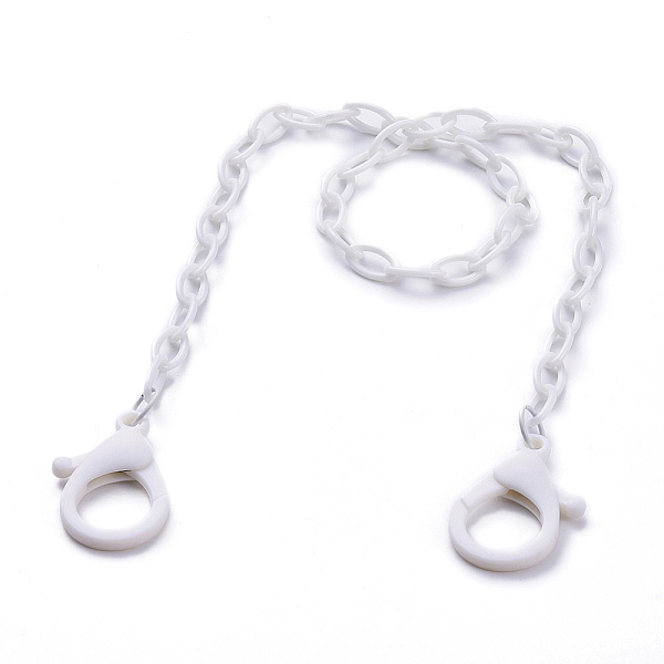

PandaHall Personalized ABS Plastic Cable Chain Necklaces, Handbag Chains, with Lobster Claw Clasps, White, 18.97 inch(48.2cm) Plastic White