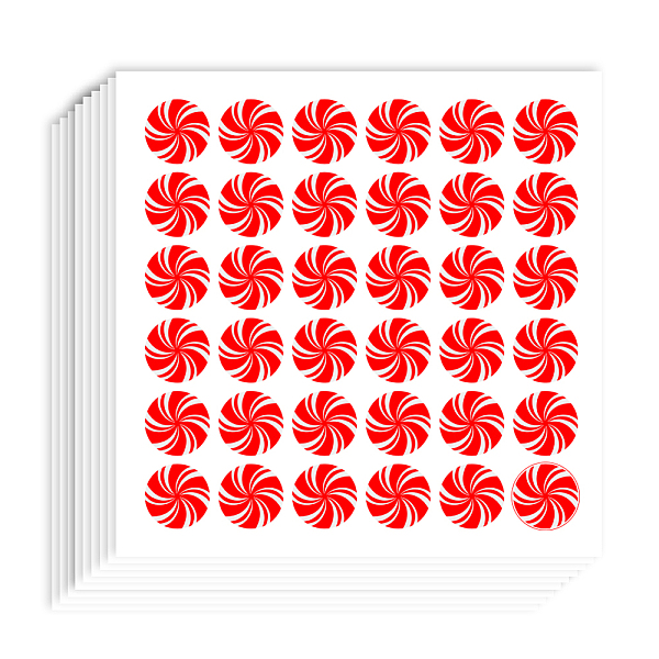

PandaHall Self-Adhesive Paper Decorative Stickers, for Party, Decorative Presents Sealing, Red, Vortex, 90x90mm, Stickers: 13mm, 36pcs/sheet...