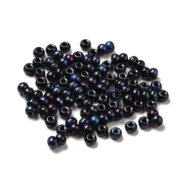 

PandaHall 6/0 Opaque Glass Seed Beads, Round Hole, Rondelle, Black, 4~4.5x3~4mm, Hole: 0.8~1.5mm Glass Rondelle Black