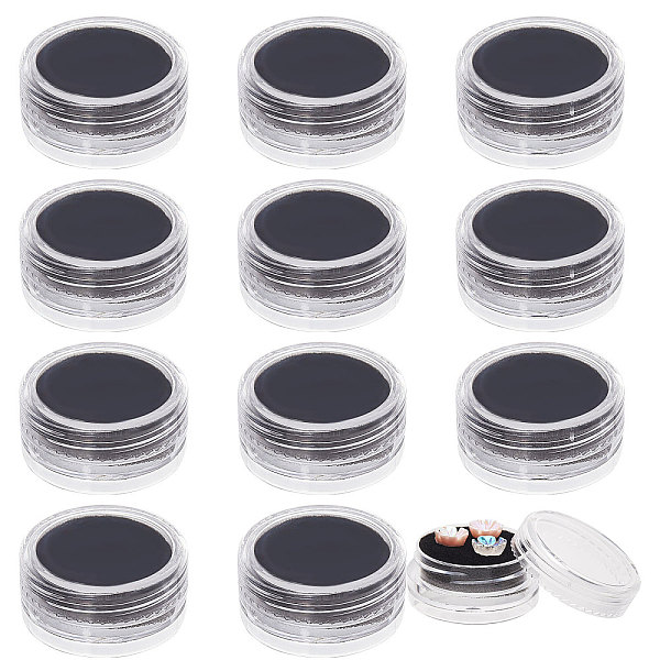 

PandaHall 6Pcs Plastic Loose Diamond Boxes, Flat Round with Sponge Inside, for Jewelry Cabochons Displays, Black, 3x1.5cm Plastic Flat Round...