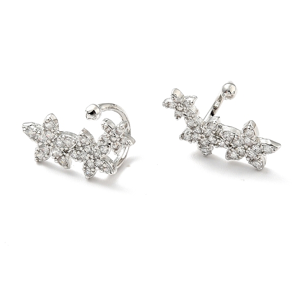 

PandaHall Clear Cubic Zirconia Flower Cuff Earrings, Brass Jewelry for Non-pierced Ears, Cadmium Free & Lead Free, Platinum, 10x17x10mm...