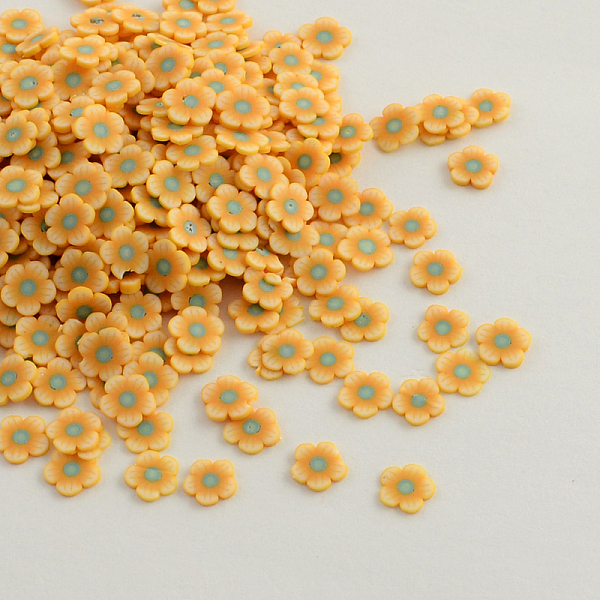 

PandaHall Handmade Polymer Clay Nail Art Decoration Accessories, Flower, Sandy Brown, 5~6x1mm Polymer Clay Flower Brown