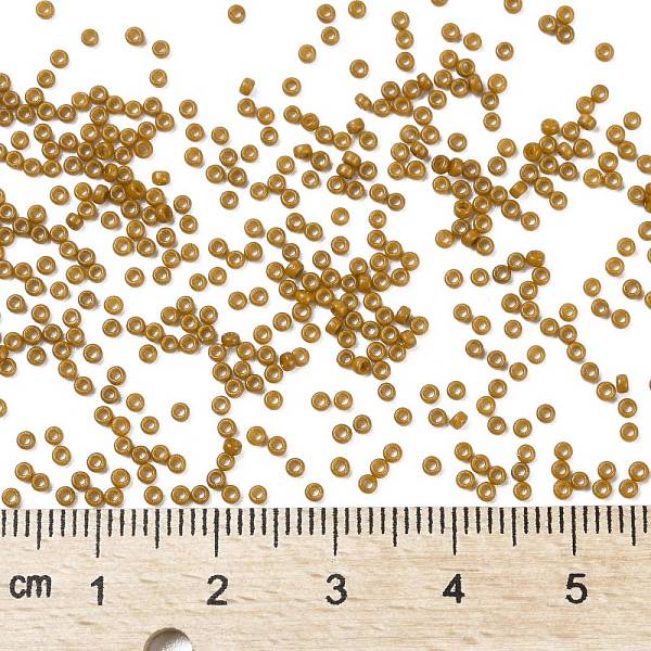 

PandaHall MIYUKI Round Rocailles Beads, Japanese Seed Beads, (RR4460) Duracoat Dyed Opaque Toast, 15/0, 1.5mm, Hole: 0.7mm, about..., Brown